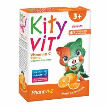 Kityvit Vitamina C cu aroma de portocale, 40 comprimate masticabile, PharmA-Z