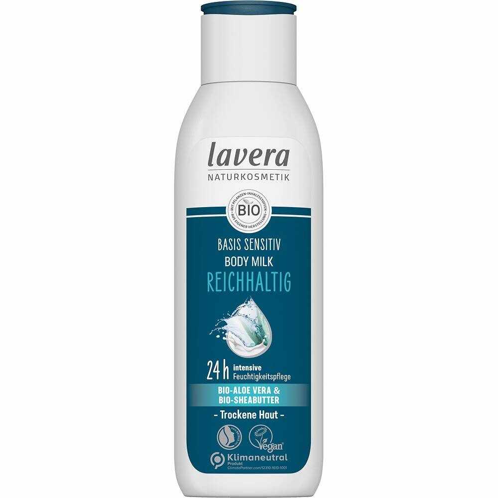 Lapte de corp sensitiv aloe vera si unt de shea, eco-bio, 250 ml, Lavera