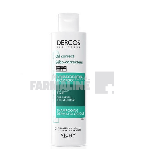 Vichy Dercos Sampon - tratament sebocorector pentru scalp cu exces de sebum 200 ml