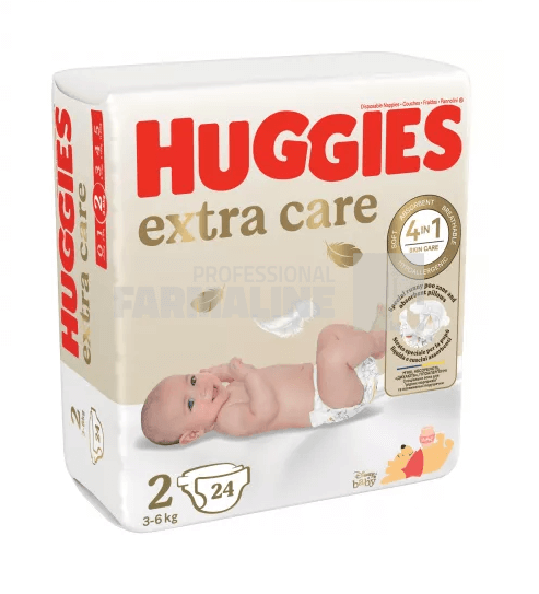 Huggies Extra Care nr. 2 (3 - 6 kg) 24 bucati