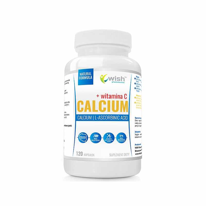 Wish Pharmaceutical, Calcium + Vitamin C - 120 Capsule
