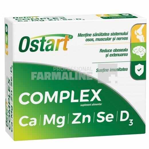 Ostart Complex Ca + Mg + Se + D3 30 comprimate