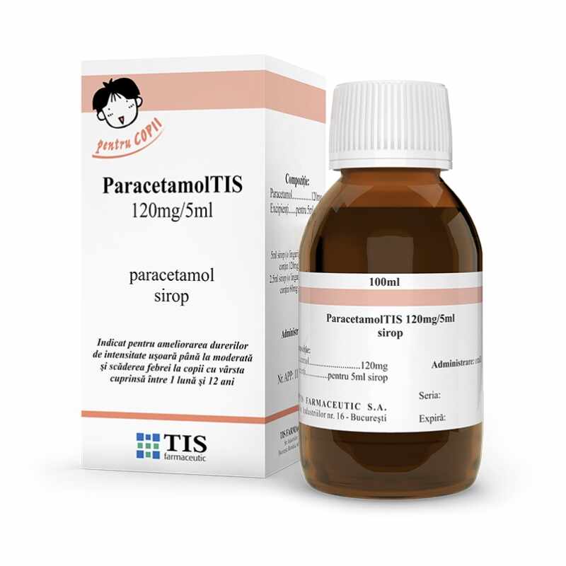 Paracetamol Tis pentru copii, 120 mg/5 ml, 100 ml