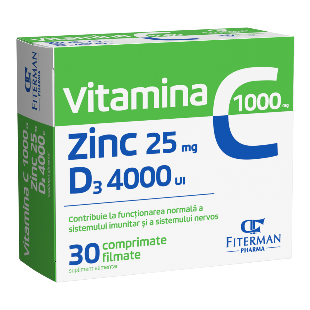 Vitamina C 1000+ Zinc 25+D3 4000ui 30 comprimate