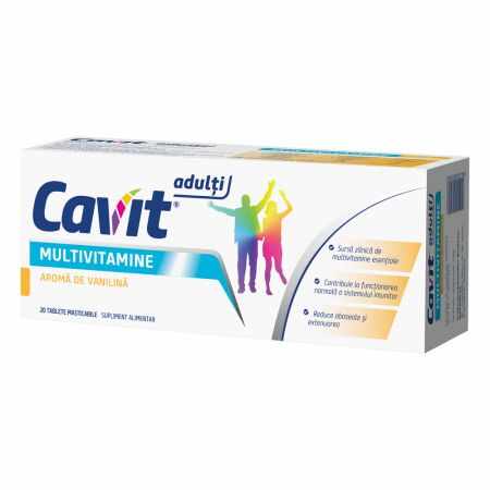 Cavit multivitamine vanilie , 20 tablete masticabile