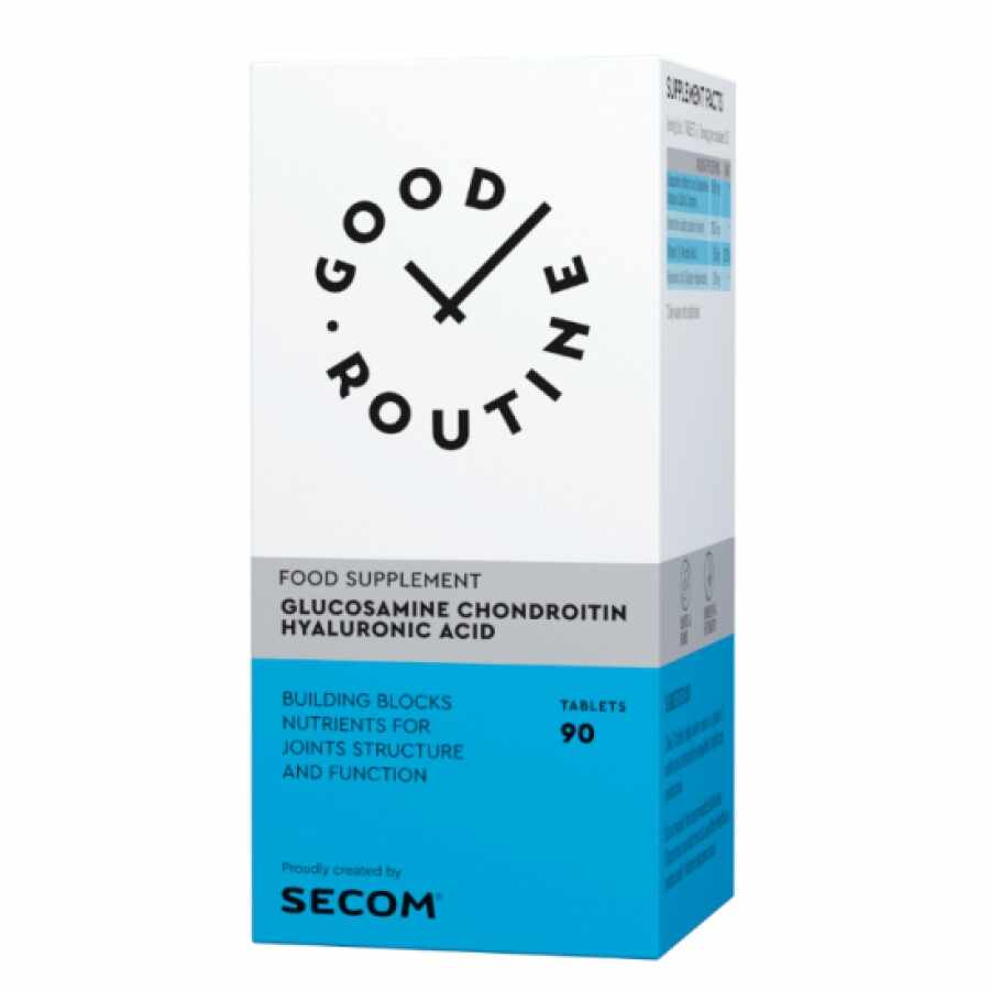 Glucosamine Chondroitin Hyaluronic Acid Good Routine, 90 comprimate, Secom