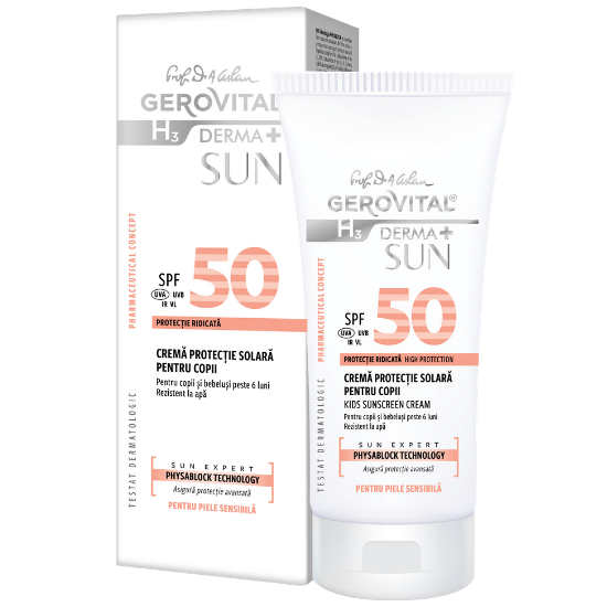 GPF46790 GH3D Crema Protectie solara pentru copii GH3 Derma+Sun SPF 50, 100ml,Gerovital