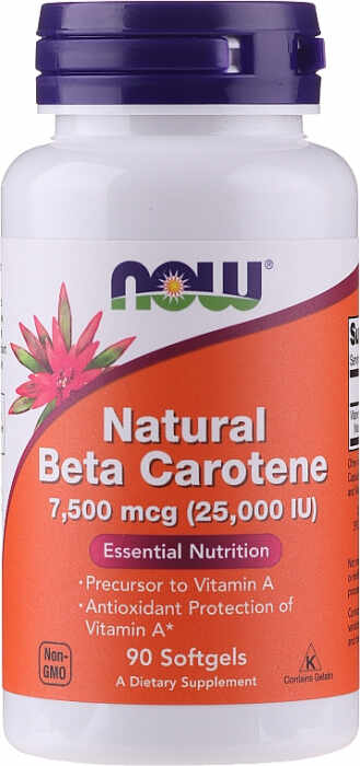 Now Natural Beta Carotene 25.000 IU 90 softgels