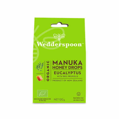 Bomboane (dropsuri) ecologice cu Miere de Manuka, Eucalipt si Propolis 120g | Wedderspoon