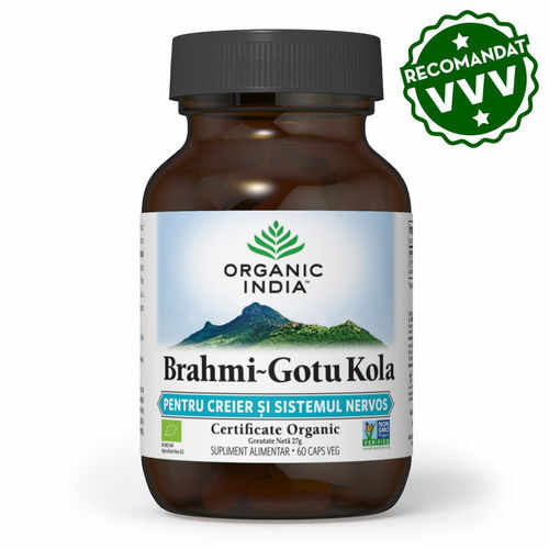 Brahmi-Gotu Kola pentru Creier, Sistemul Nervos și Deficit de Atenție 60cps | Organic India