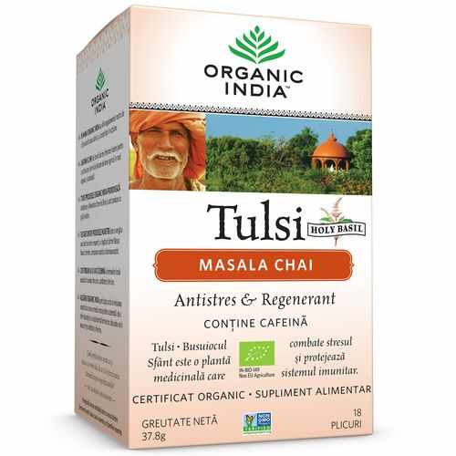 Ceai Tulsi Masala Chai, Antistres & Regenerant 18pl | Organic India