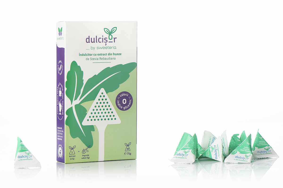 Dulcisor piramide indulcitor natural din stevie, 30 buc, Sweeteria