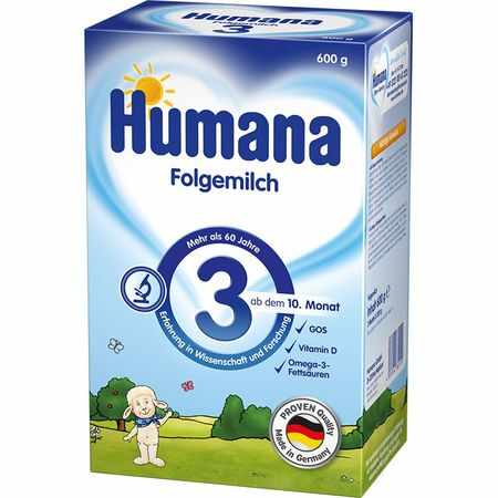 Lapte praf GOS 3, incepand de la 10 luni, 600 g, Humana