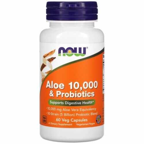 Now Aloe 10,000 Probiotics 60 vcaps