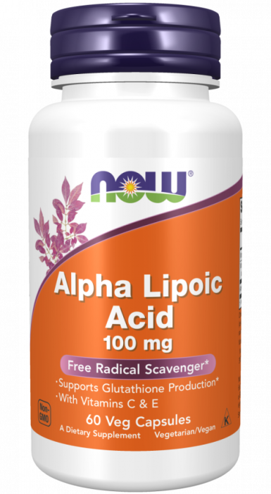Now Alpha Lipoic Acid with Vitamins C E, 100mg 60 vcaps