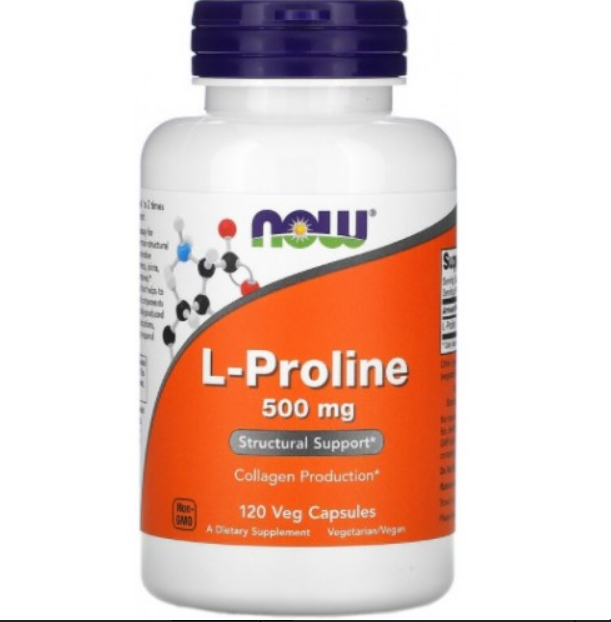 Now L-Proline 500 mg 120 veg caps