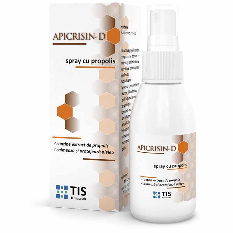 Spray cu propolis Apicrisin-D, 50ml, Tis Farmaceutic