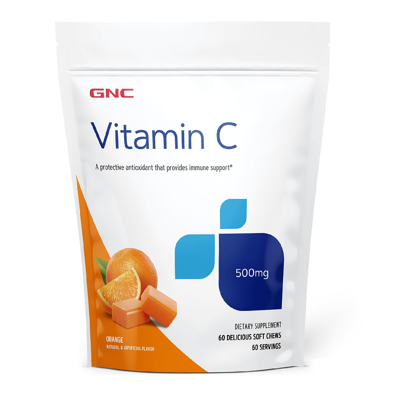 Vitamina C 500 mg Masticabila, 60 caramele, GNC 