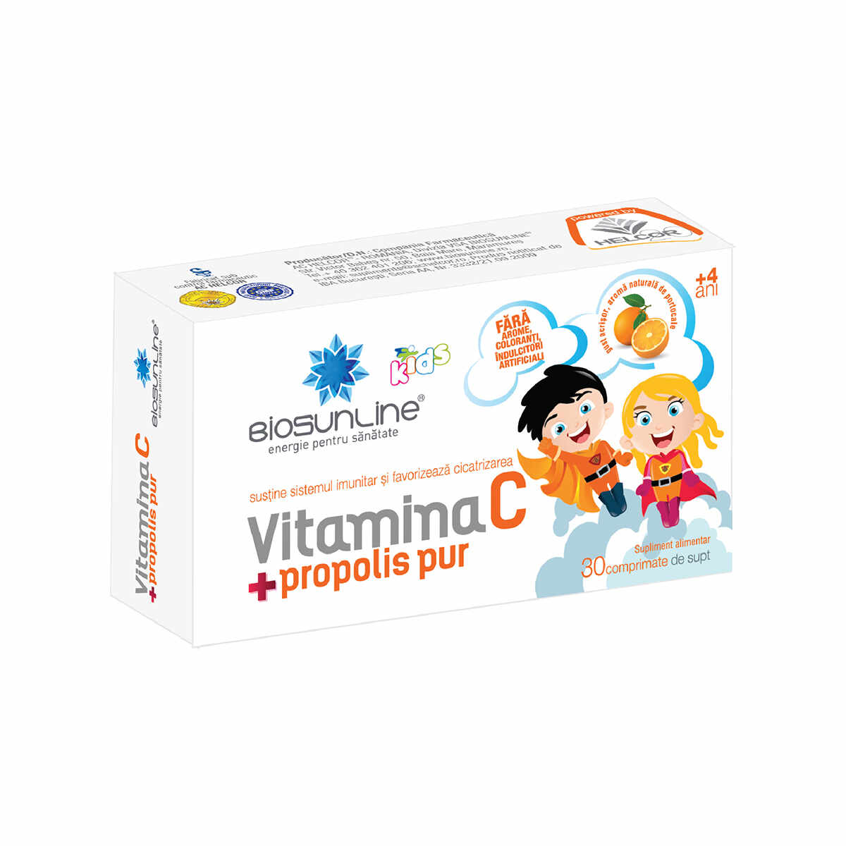 Vitamina C cu propolis pentru copii, 30 comprimate de supt, BioSunLine