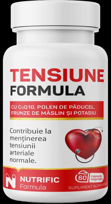 Tensiune Formula cu polen si CoQ10, contribuie la mentinerea tensiunii arteriale normale, 60 capsule, Nutrific