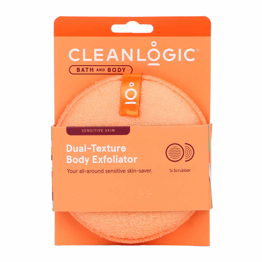 Burete exfoliant pentru piele sensibila cu doua texturi Bath & Body, 1 bucata, Cleanlogic