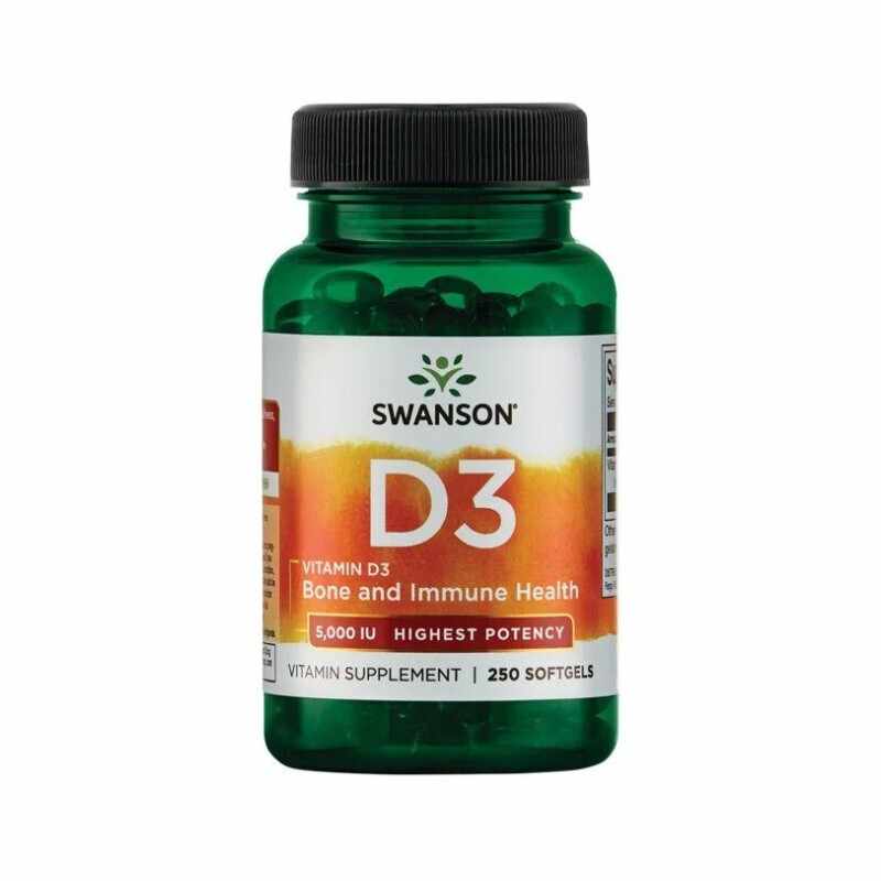 Vitamina D3 5000 IU 250 Capsule, Swanson