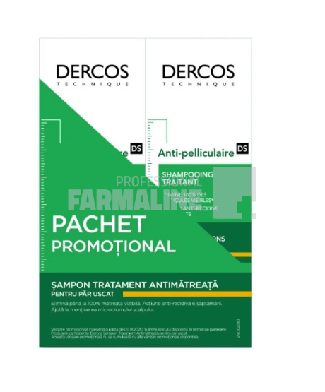 Vichy Dercos Pachet Sampon antimatreata par uscat 200 ml + 200 ml