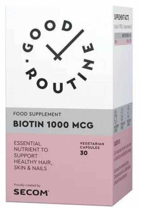 Biotin - Vitamina B7, 1000mcg, 30 capsule - Good Routine by Secom