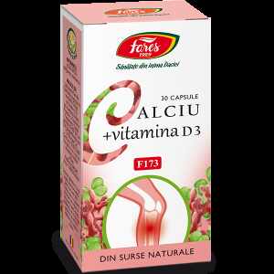 Calciu + Vitamina D3, F173, 30 capsule - Fares