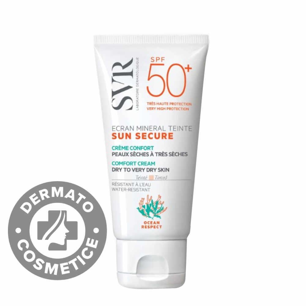 Crema nuantatoare piele uscata SPF 50+ Sun Secure, 50ml, SVR