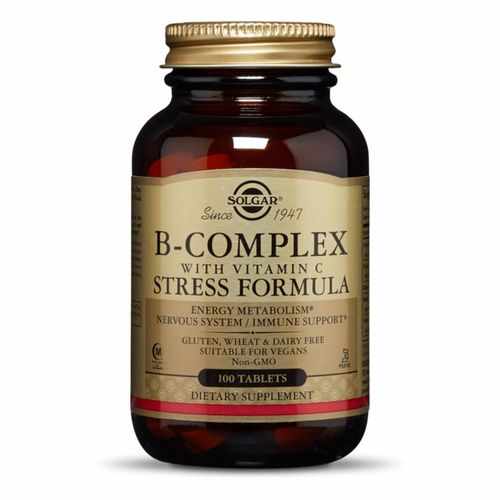 B - COMPLEX cu Vitamina C, 100 tablete | Solgar