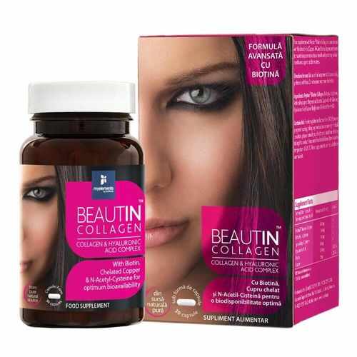 Beautin™ Collagen cu Acid Hialuronic şi Biotină 30 cps | Myelements