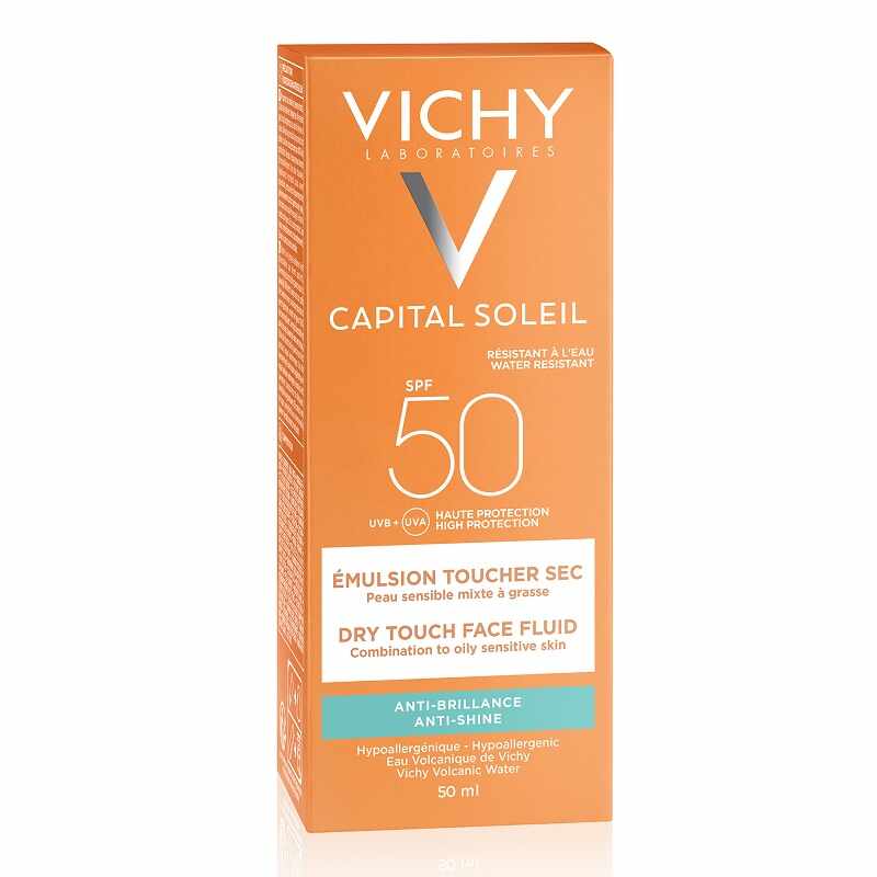 Emulsie matifianta pentru fata Capital Soleil Dry Touch SPF 50, 50ml, Vichy