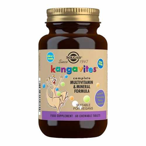 KANGAVITES - Multivitamine și Minerale Pentru Copii, 60 tablete masticabile aromate | Solgar