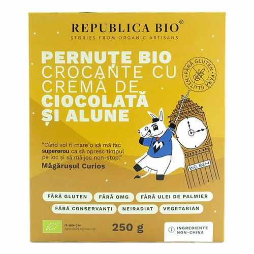 Pernuțe Bio Crocante cu Cremă de Ciocolată și Alune Fără Gluten, 250g | Republica BIO