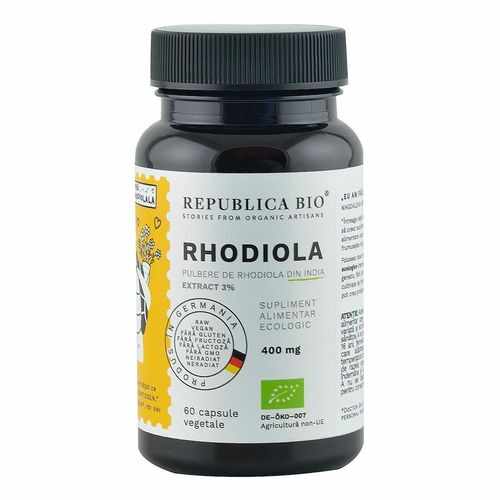 Rhodiola Ecologică Extract 3%, 60 capsule | Republica BIO