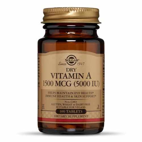 Vitamina A Uscată 5000IU, 100 tablete | Solgar