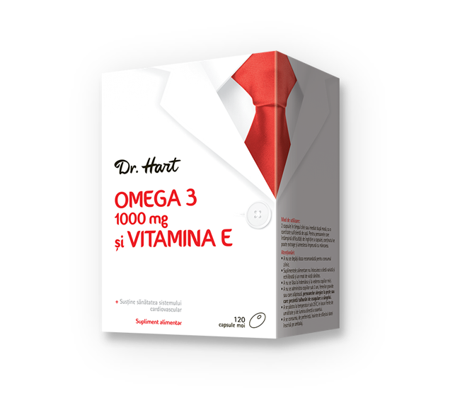 Dr.Hart Omega 3 si Vitamina E, 120 capsule moi
