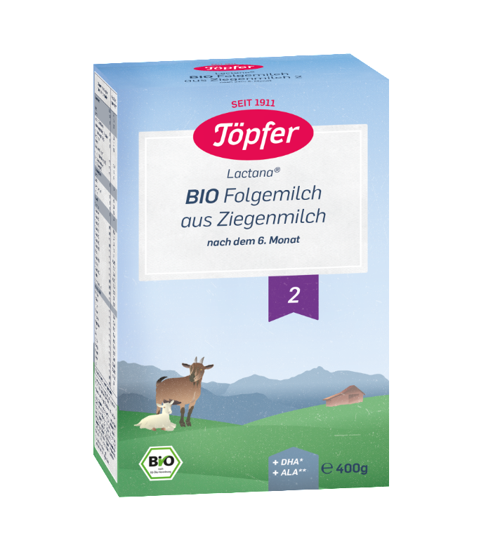 Lapte praf de capra Bio formula 2, 400g, Topfer
