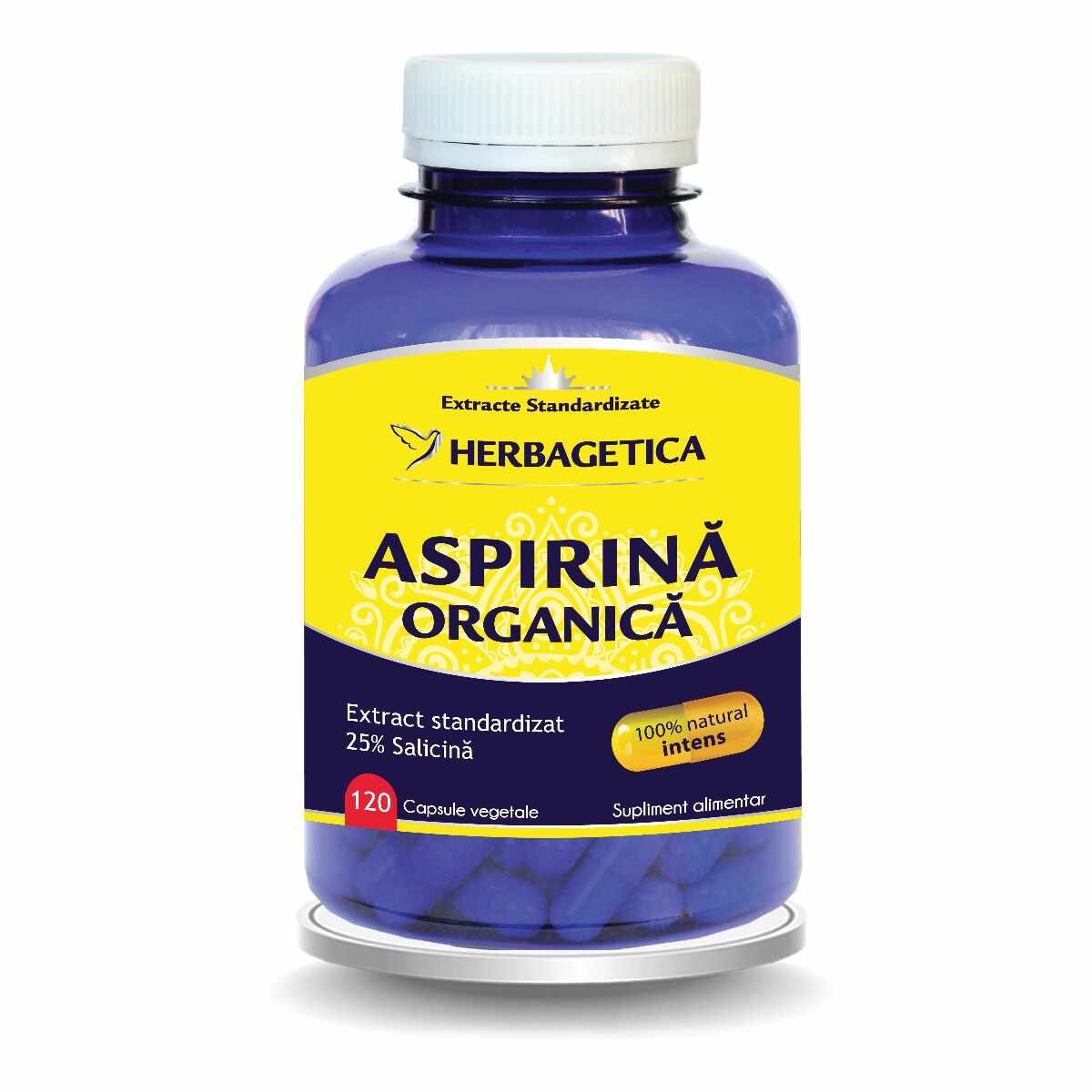 Aspirina organica, 120 capsule, Herbagetica