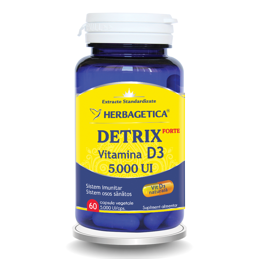 Detrix Forte Vitamina D3 5000UI, 60 capsule, Herbagetica