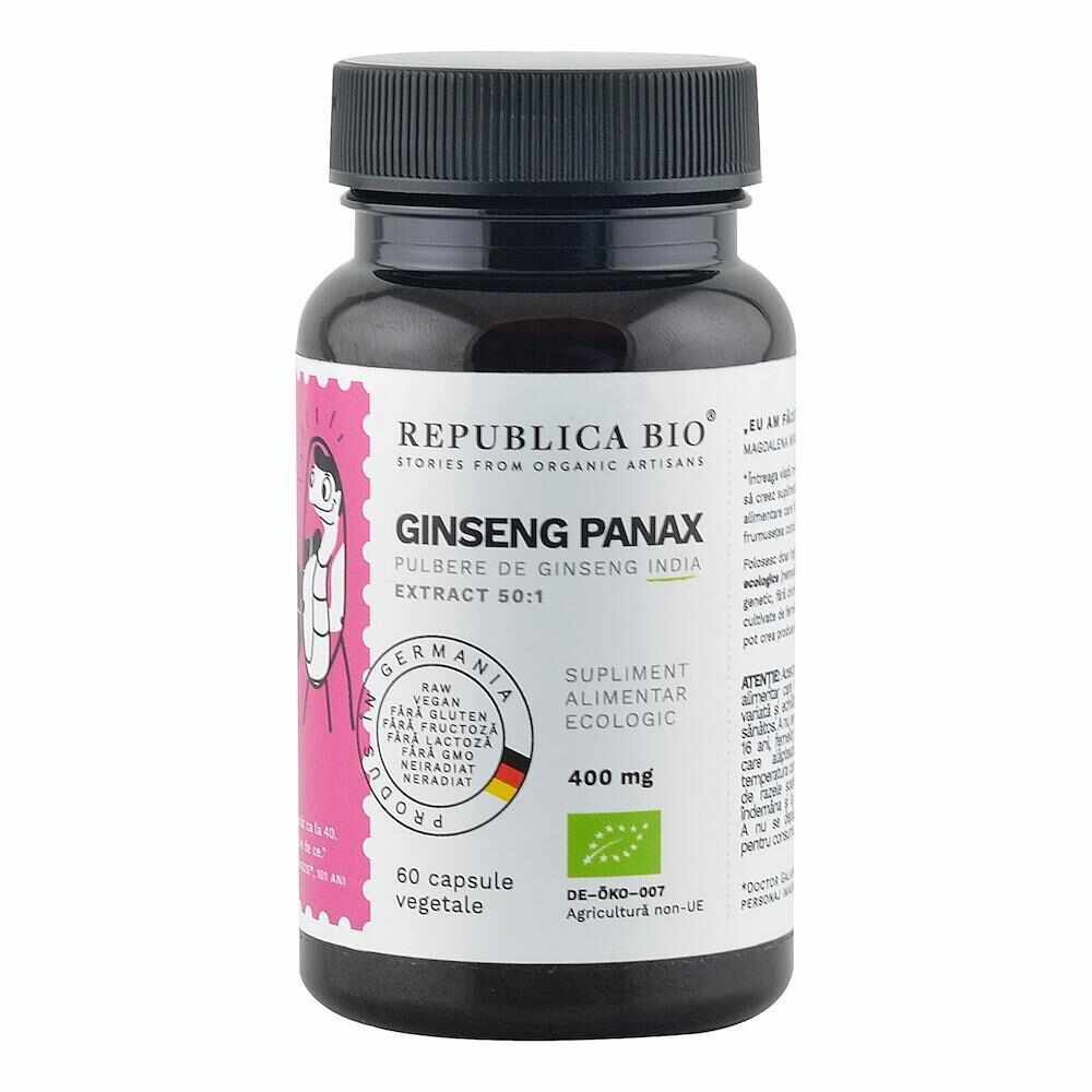 Ginseng Panax ecologic Extract, 60 capsule, Republica Bio