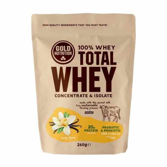 Pudra proteica Total Whey vanilie, 260g, Gold Nutrition