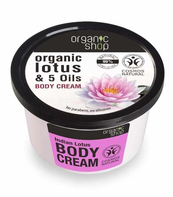 Crema de corp Indian Lotus, 250ml, Organic Shop