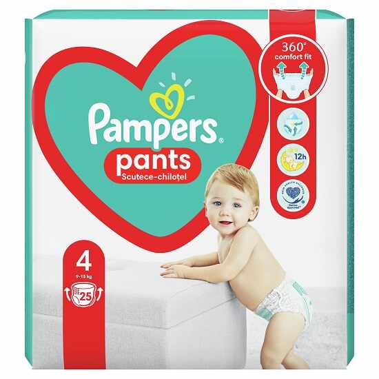 Scutece Active Baby Pants, 9-15 kg, Marimea 4, 25 bucati, Pampers
