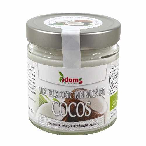Ulei de Cocos, Bio 300ml, (presat la rece), Adams Supplements