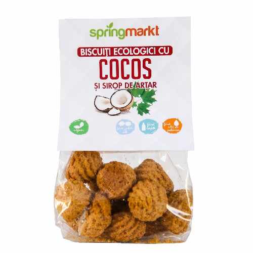 Biscuiti Eco cu Cocos si Sirop de Artar, 100gr, springmarkt