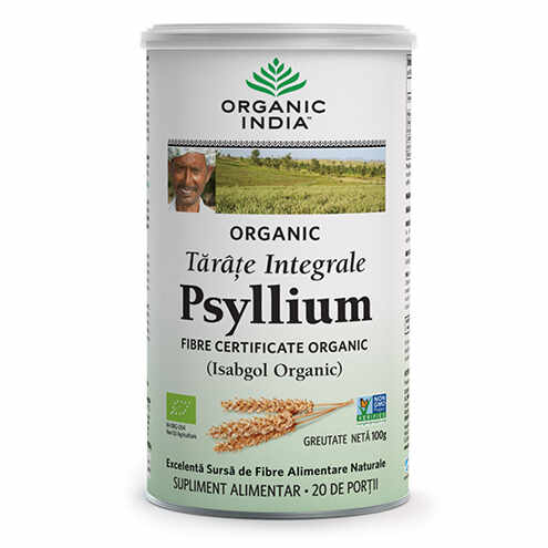 ORGANIC INDIA Tarate de Psyllium Integrale, 100% Organic | > 85% Fibre