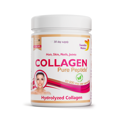 Colagen Hidrolizat Pulbere 10.000Mg Tip 1 si 3 Super Concentrat - 100% Natural, 300g| Swedish Nutra