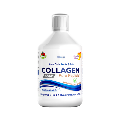 Colagen Lichid MAN pentru Bărbați – Hidrolizat Tip 1 si 3 cu 10000Mg cu 9 Ingrediente Active , 500 ml | Swedish Nutra